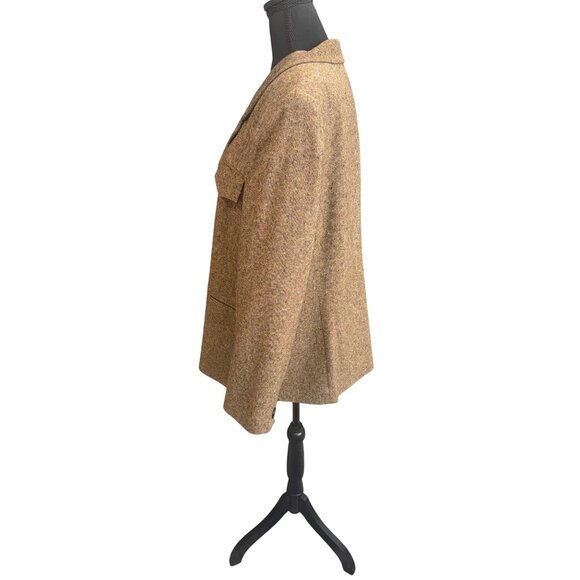 Jones New York Womens Tweed Blazer Plus 20W Brown Wool Old Money Preppy Jacket - Picture 5 of 11